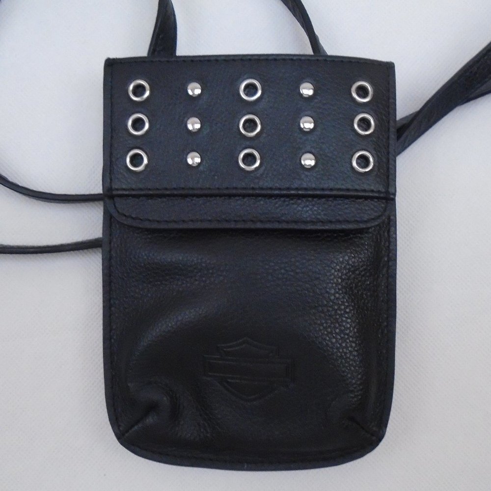 HARLEY DAVIDSON EASY GO CROSSBODY STUD BAG WOMEN BIKER LEATHER PURSE FC